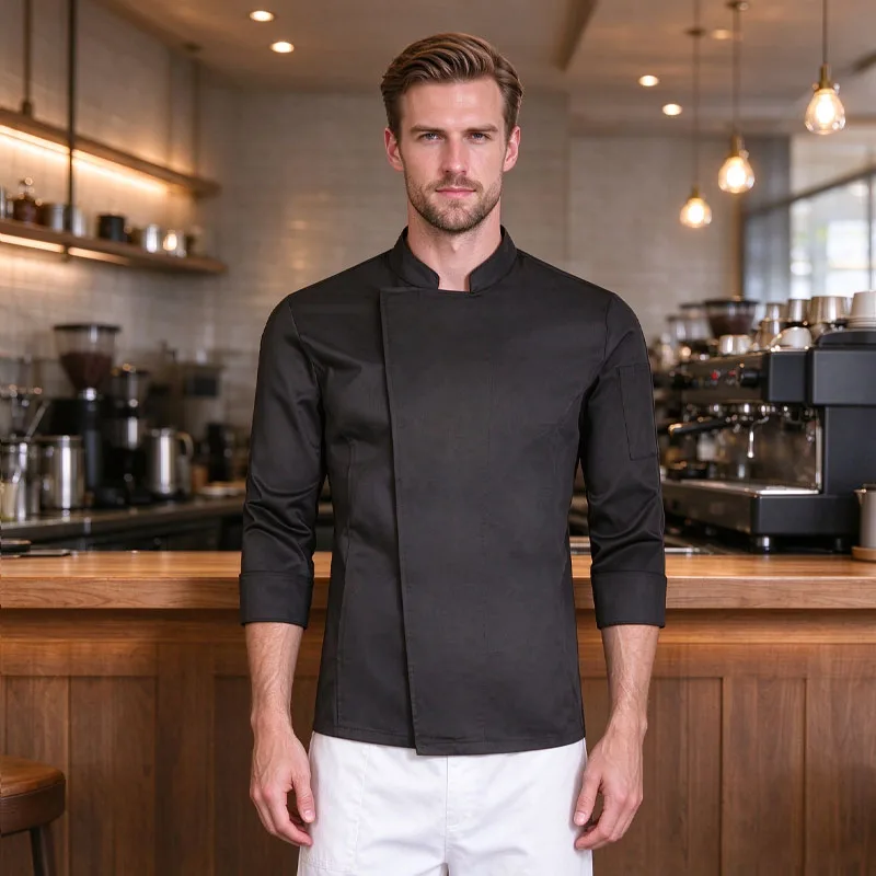Pro Chef's Kitchen Work Coat Catering Cook Uniform for Food Service Hotel Restaurant Canteen Baking Cafe Household Cooking