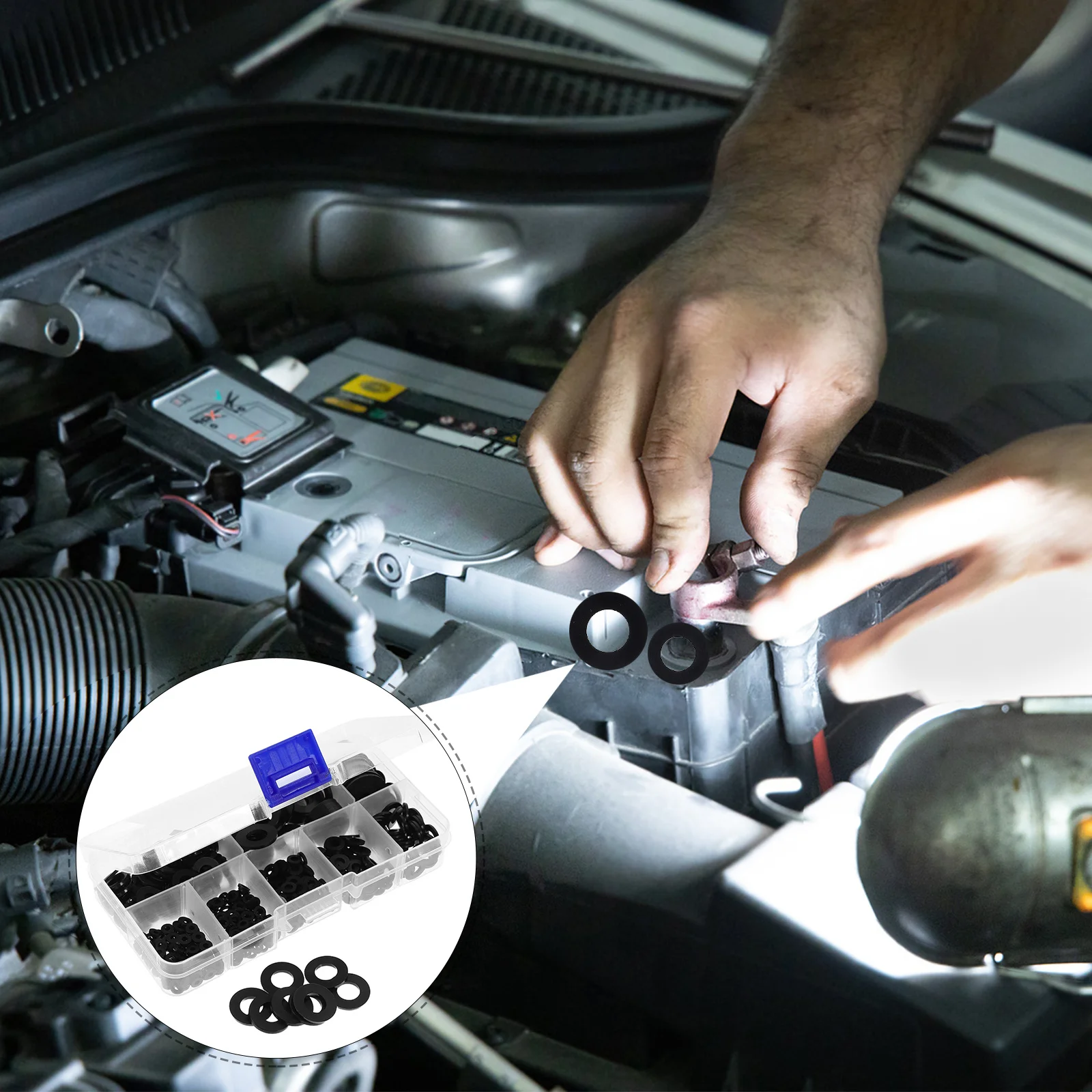 

500pcs Nylon Flat Washers Assortment Insulating Sealing Automotive Marine Electrical Hardware Spacers Leak Proof Friction