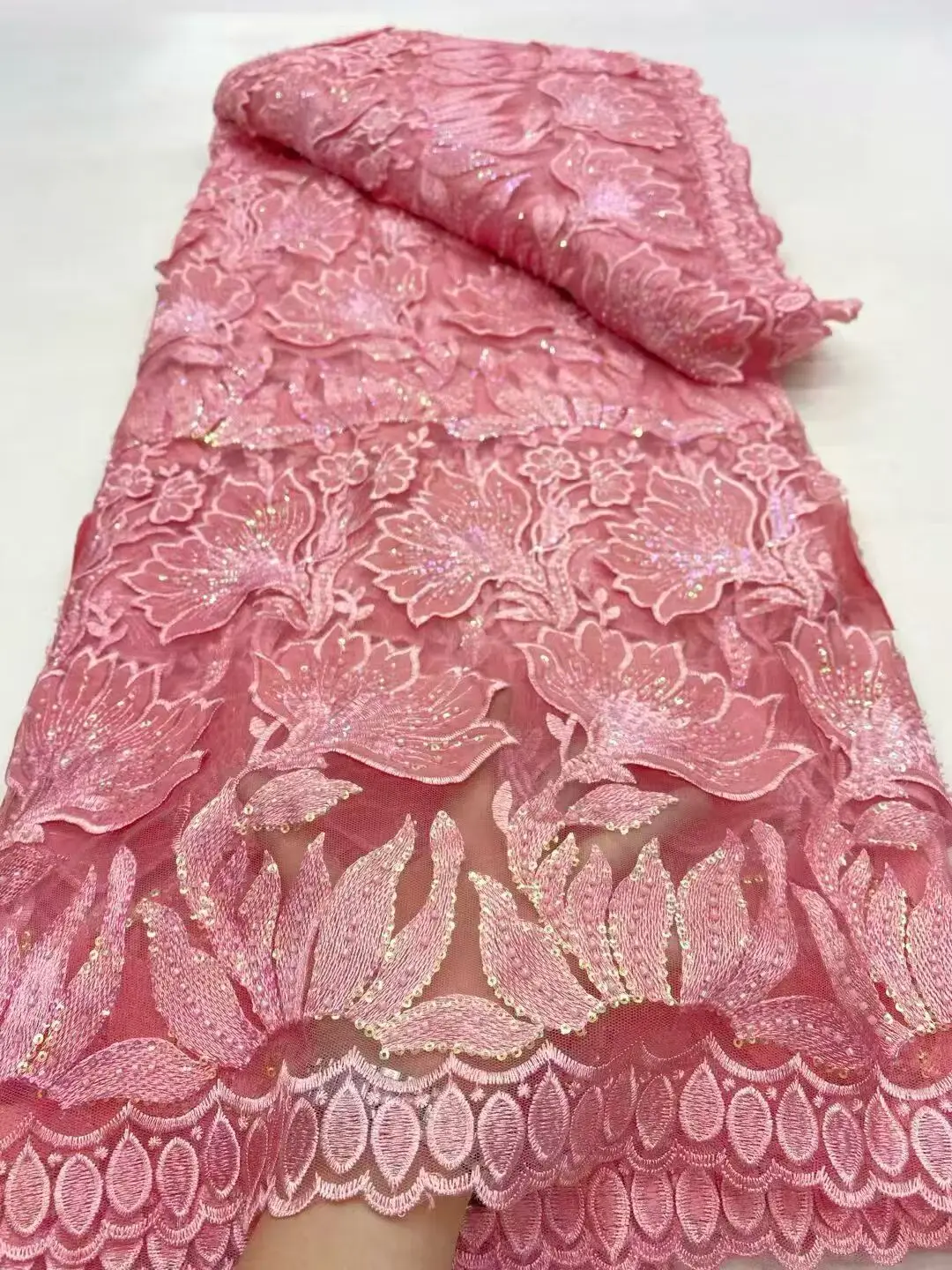 

Wholesale Newest Gray Water Soluble Milk Silk Lace Fabric African Guipure Lace With Elegant Full Floral Embroidery Party Season