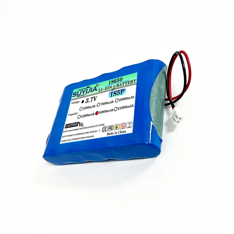 3.7V 18650 1S5P 16800mAh large capacity battery pack suitable for fishing lights, LED toy cars, emergency lights, DIY batteries