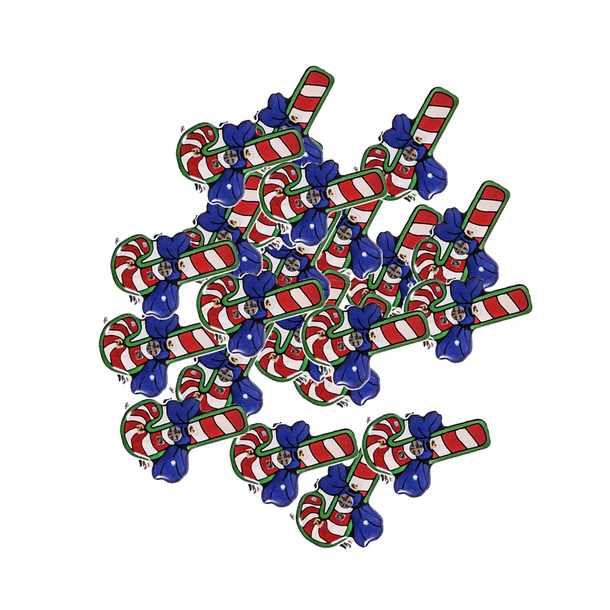 25Pcs Christmas Glitter Brooches LED Light Up Enamel Pins Cartoon Style for DIY Craft Party Dress Gift Decoration