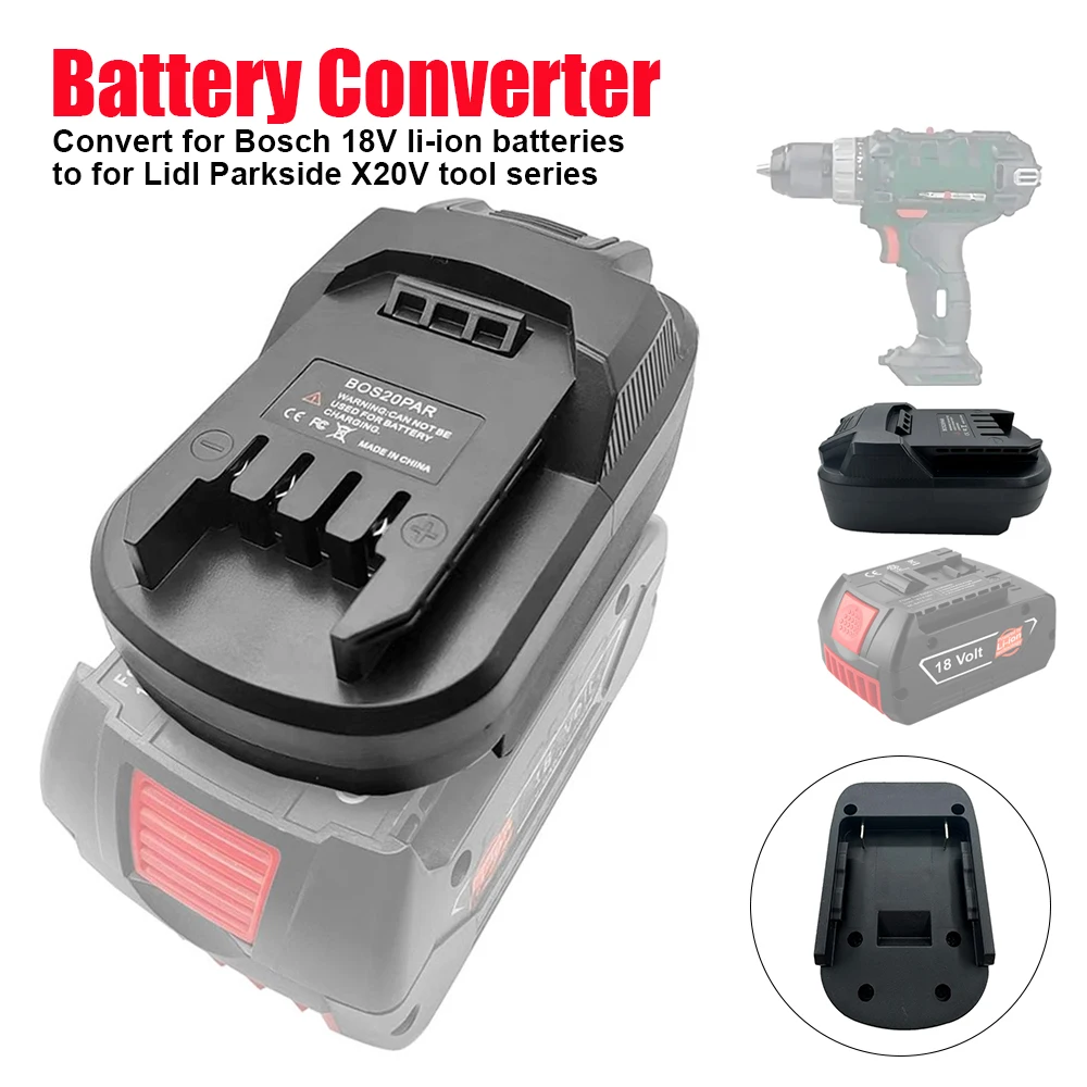 

Адаптер/преобразователь аккумулятора для литий-ионных инструментов Lidl Parkside X20V в адаптер для литий-ионного аккумулятора Bosch, аксессуары для электроинструментов