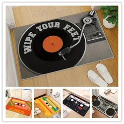 3D Retro Record Machine Visual Door Mat Stereoscopic Carpet for Bedroom Coffee Table Decor Foot Rug Home Bathroom Accessories