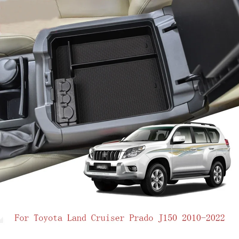 Accessories For Toyota Land Cruiser Prado J150 2010~2022 Car Central Armrest Storage Box Center Console Flocking Organizer