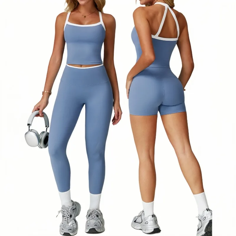 

Комплект для йоги, перекрестная спина, облегающий костюм для йоги, женский комплект для бега, упражнений и фитнеса