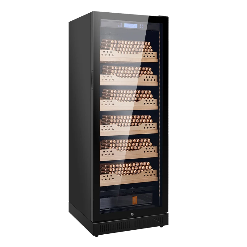 Armário de Charutos de Luxo com Grande Capacidade, Refrigerador Compressor e Umidificador