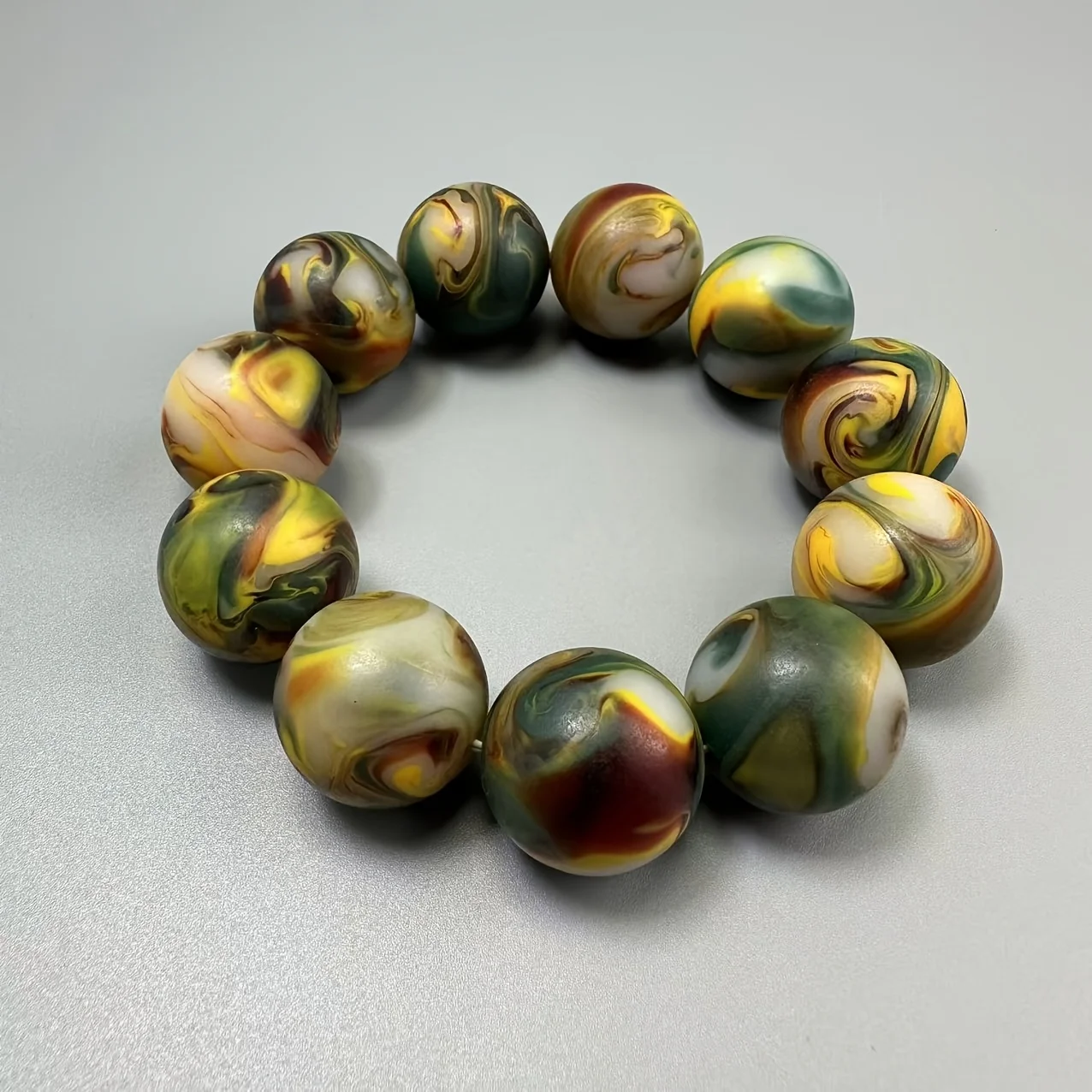 

1 piece bohemian amber multi-colored single ring bracelet, elegant everyday accessory