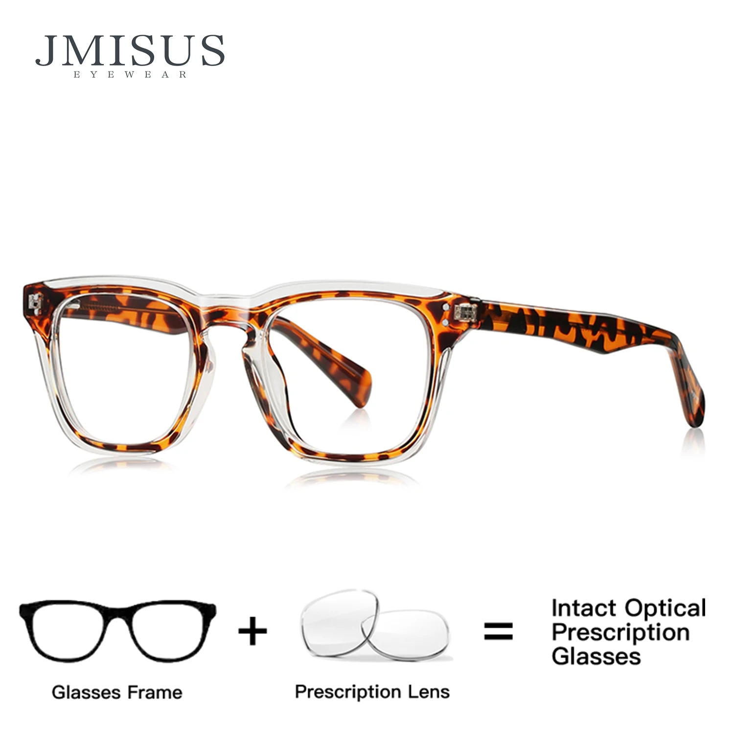 

JMISUS Photochromic Prescription Glasses Women Men Fashion Square Frame Polarized Blue Light Blocking Lenses