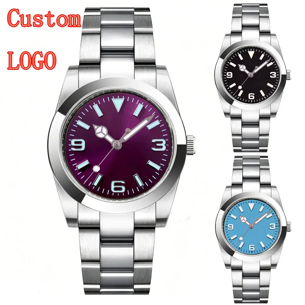 Custom Logo Watch Automatic 36mm / 39MM Men's Watch Sapphire Luxury Waterproof 100M Diving NH35 Watch for Men Mechanical watches