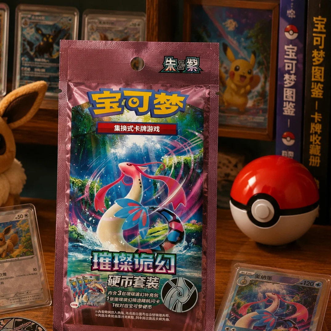 Simplified Chinese - Sparkling Fantasy Bundle Pack - Includes 3 Slim Booster Pack - Foil Card with Coin Simplified Chinese view 3