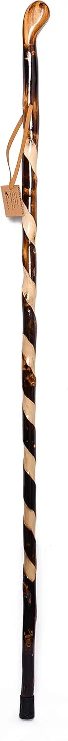 

Деревянная походная палка ручной работы 55 футов с ремешком и резиновым наконечником — водонепроницаемое покрытие