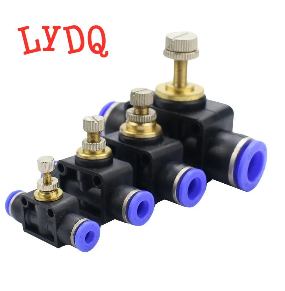 LSA-4 6 8 10 12mm Pneumatics Air Throttle Valve Speed Control Quick Hose Tube Water Fitting Connector Pneumatic Fittings Adjust