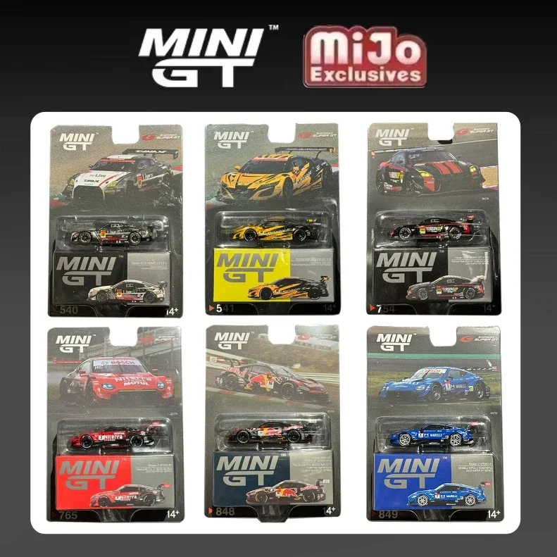 

MINIGT SUPER GT Series 1:64 Nissan Z GT500 GTR NISMO GT3 Honda NSX GTR EVO Red Bull Diecast Model Collection Toys