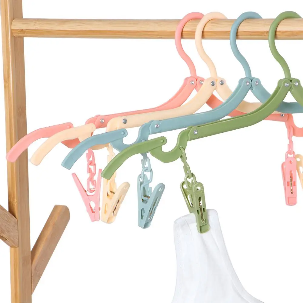 1/4Pcs Multi-functional Plastic Clothes Hanger Travel Space Saving Foldable Clothes Rack Home Storage Rack