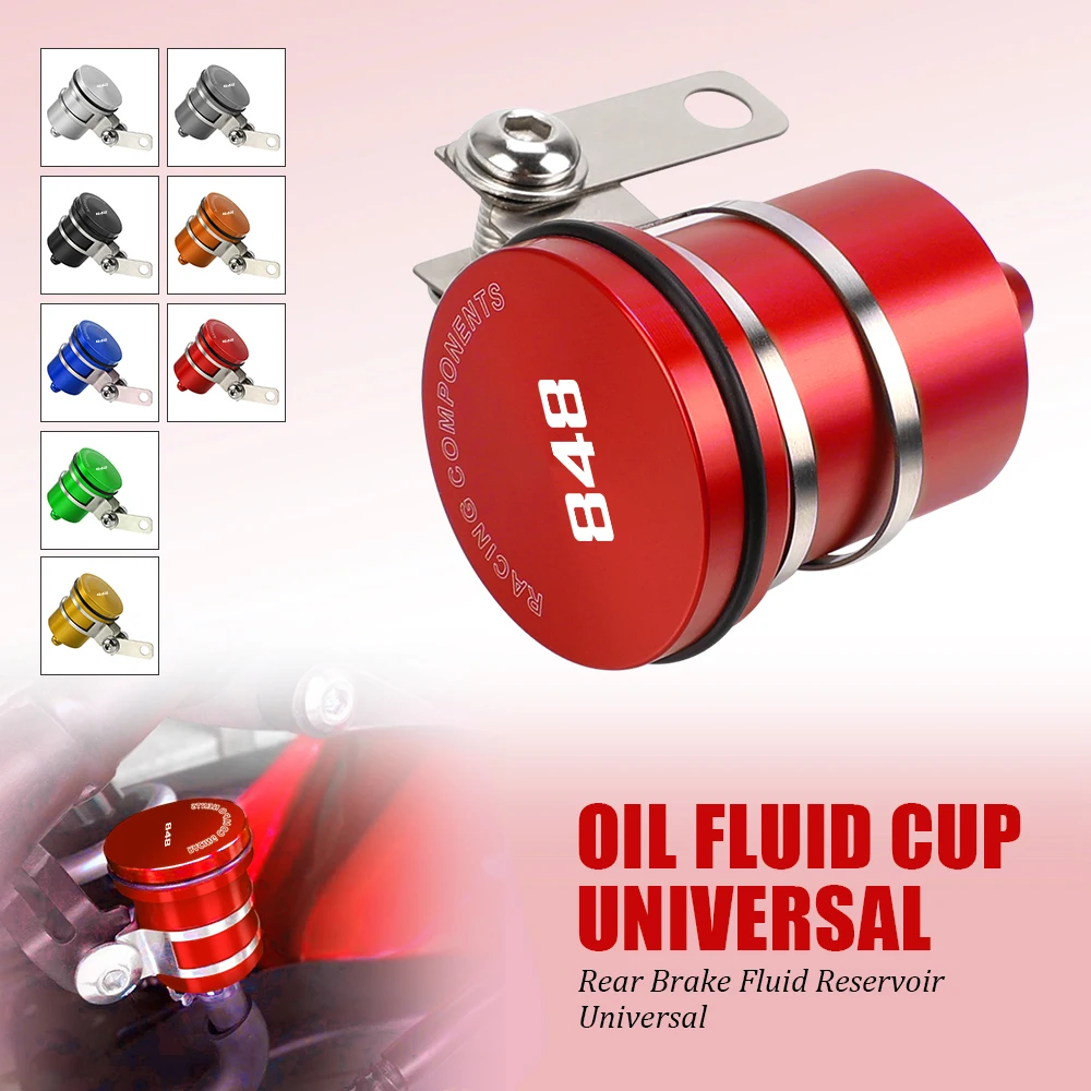 

Universal Motorcycle Brake Clutch Tank Cylinder Fluid Oil Reservoir Cup Oil Fluid Cup CNC Aluminum Accessories FOR Ducati 848