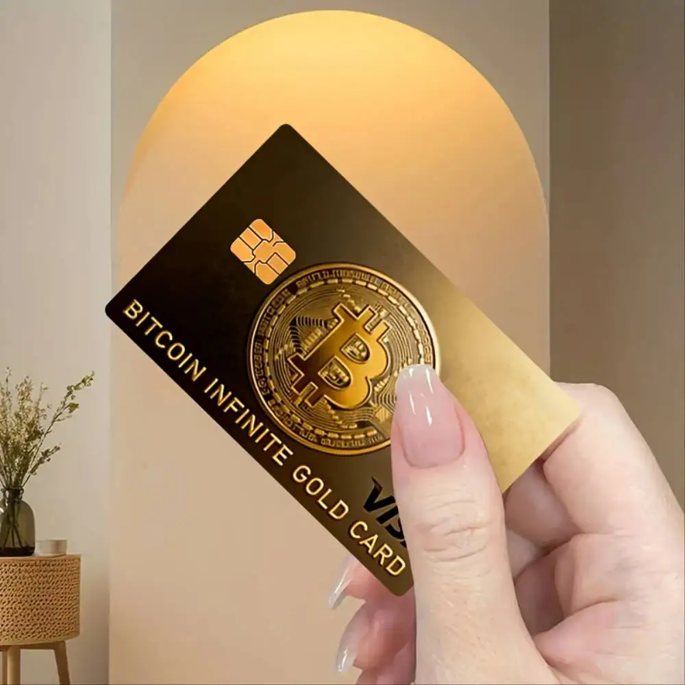 Black Golden Bitcoin Credit Card Sticker High Quality PVC Holiday Festival Gift Decal For EBT Transit Debit Bank Key Cards