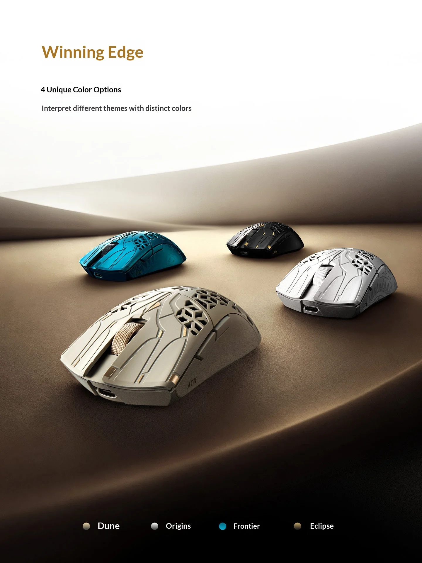 ATK Blazing Sky Phantom Mouse Hollow Carbon Fiber Composite Mouse Duo Mode Wireless Gaming Mice 8000Hz,PAW3955,Nordic54LM20
