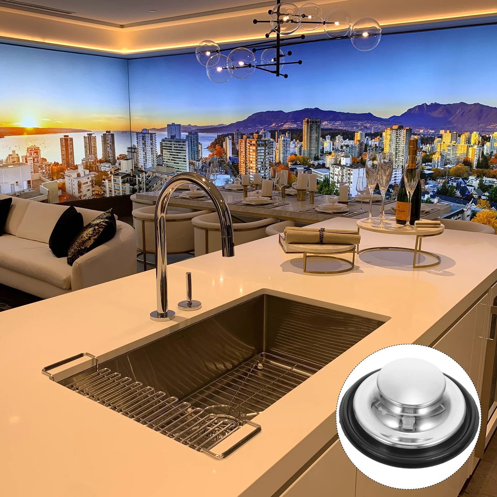 

1Pcs Food Waste Disposer Spatter Ring Splash Guard Detachable Durable Multi-Function Sink Baffle Drain Lid Food Waste Disposal