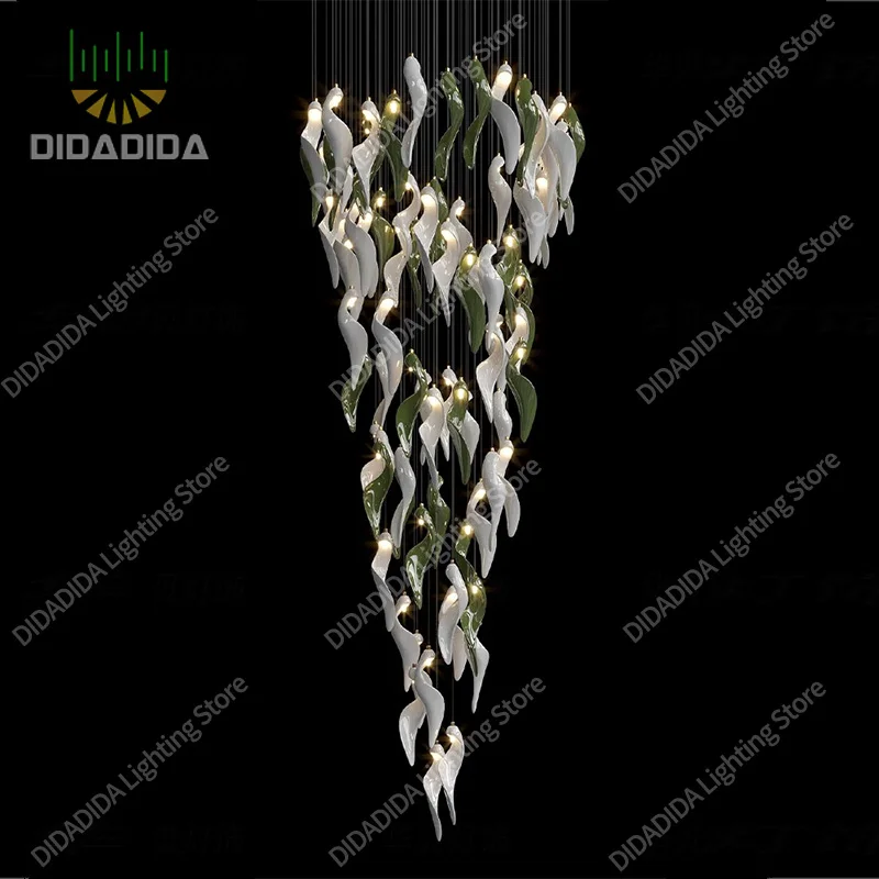 

Modern French Gold Spiral Lustre Chandelier, Dimmable Custom Hardware Pendant Lamp for Restaurant, Stylish Fixture for Ceilings