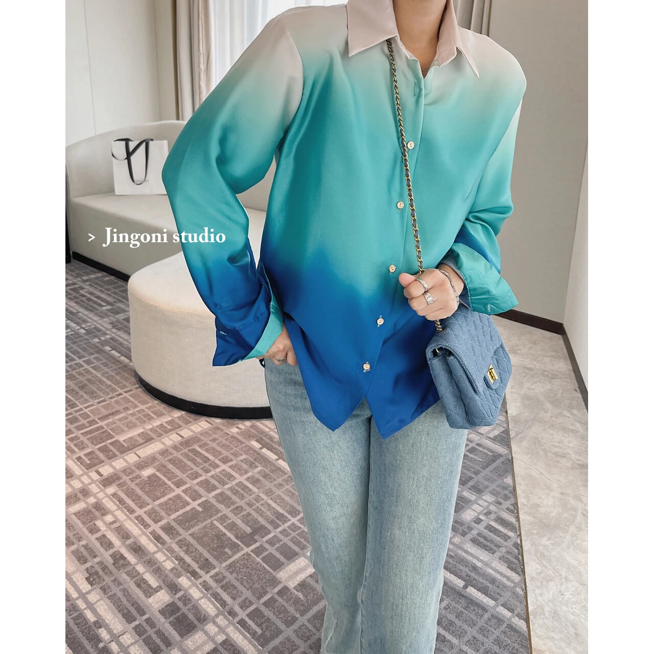 

Shirts Blouses Tops Women Satin 2023 Fashion Clothing Long Sleeve Vintage Oversized Summer Elegant Youth Korean Stylish Plaid