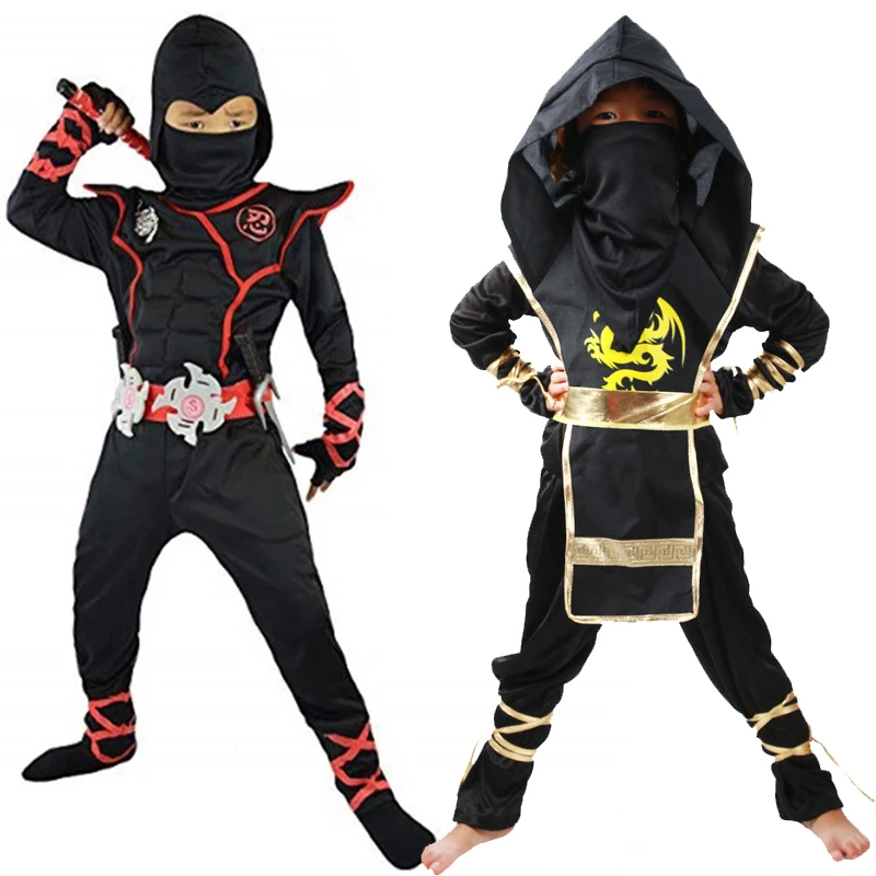 

Kids Deluxe Ninja Costume Halloween Japanese Ninja Cosplay Anime Costume Boys Carnival Party Warrior Clothes for Kids 4-12 Years