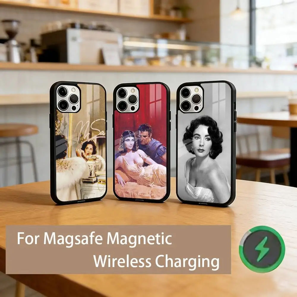 

E-Elizabeth T-Taylor Phone Case For iPhone17,16,15,14,13,12,11 Plus,Pro Magnetic For Magsafe Wireless Charging