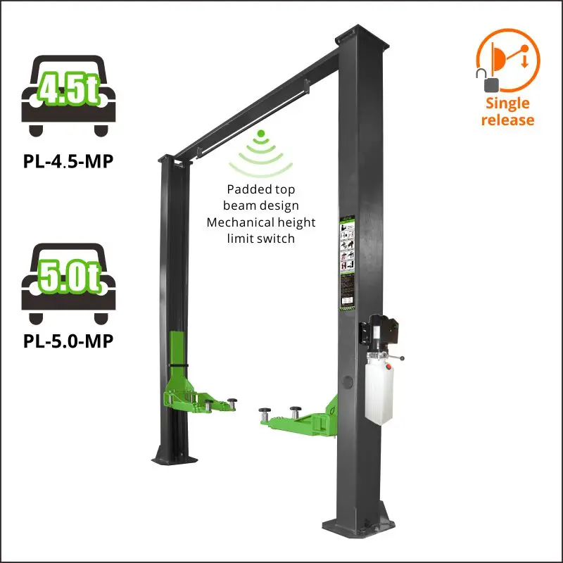 UNITE 4.5T 1000lbs  Manual release 2 post car lift auto  hoist  two post auto ramp 2 poles vehicle elevator  vehicle ramp