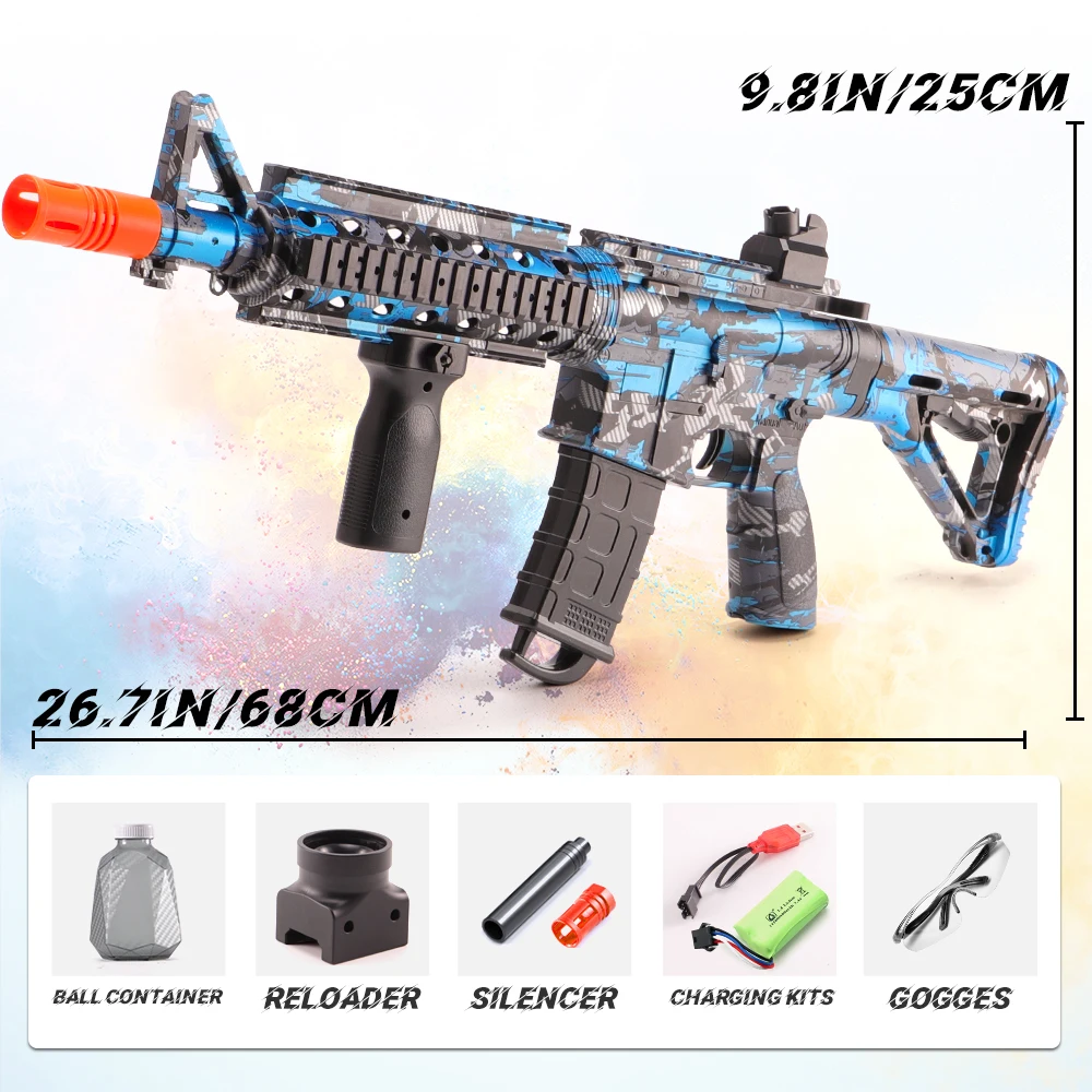 ​ ​ Pistola de gel de água M4A1 Pro Edition ​ ​   - Brinquedo ecológico para tiro com bola de respingos com bateria recarregável (sem balas)