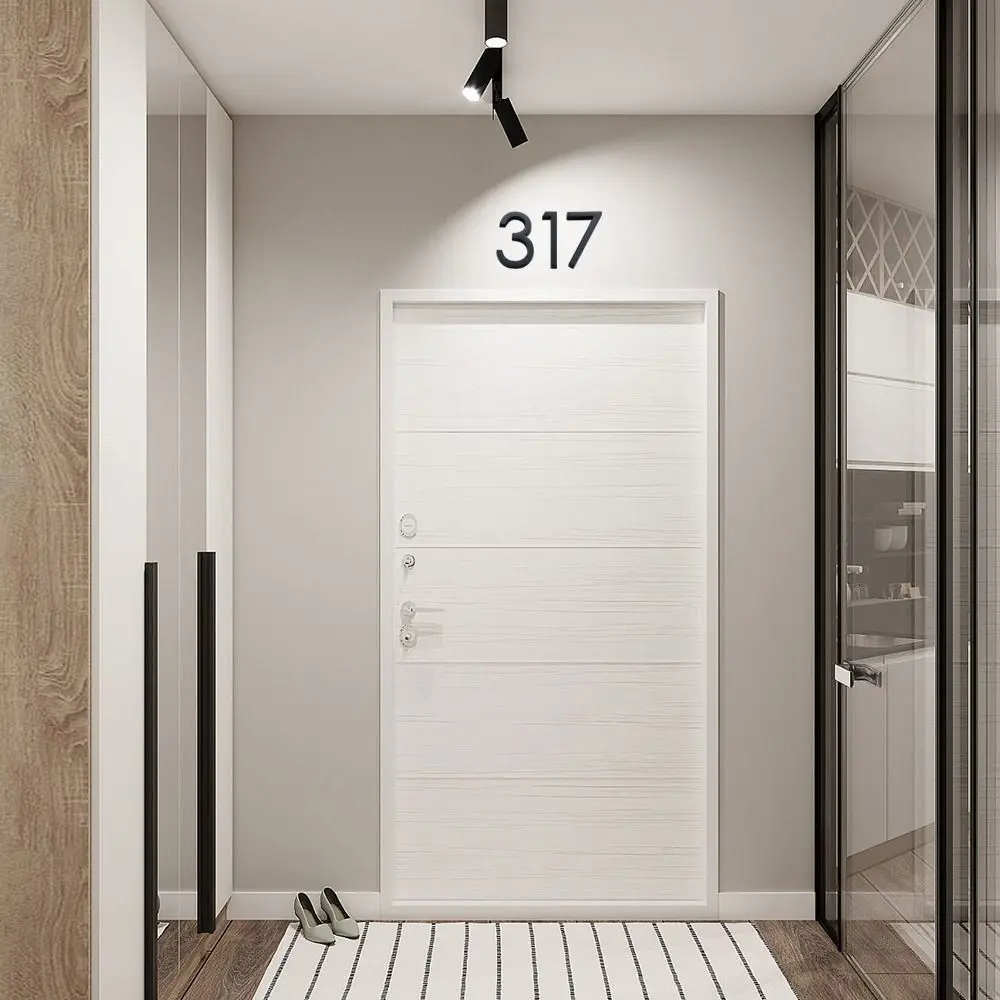 

4inch/10cm 3D Black Self-Adhesive ABS Acrylic Number Plate Sign 0 To 9 Door Label Numeral Tag