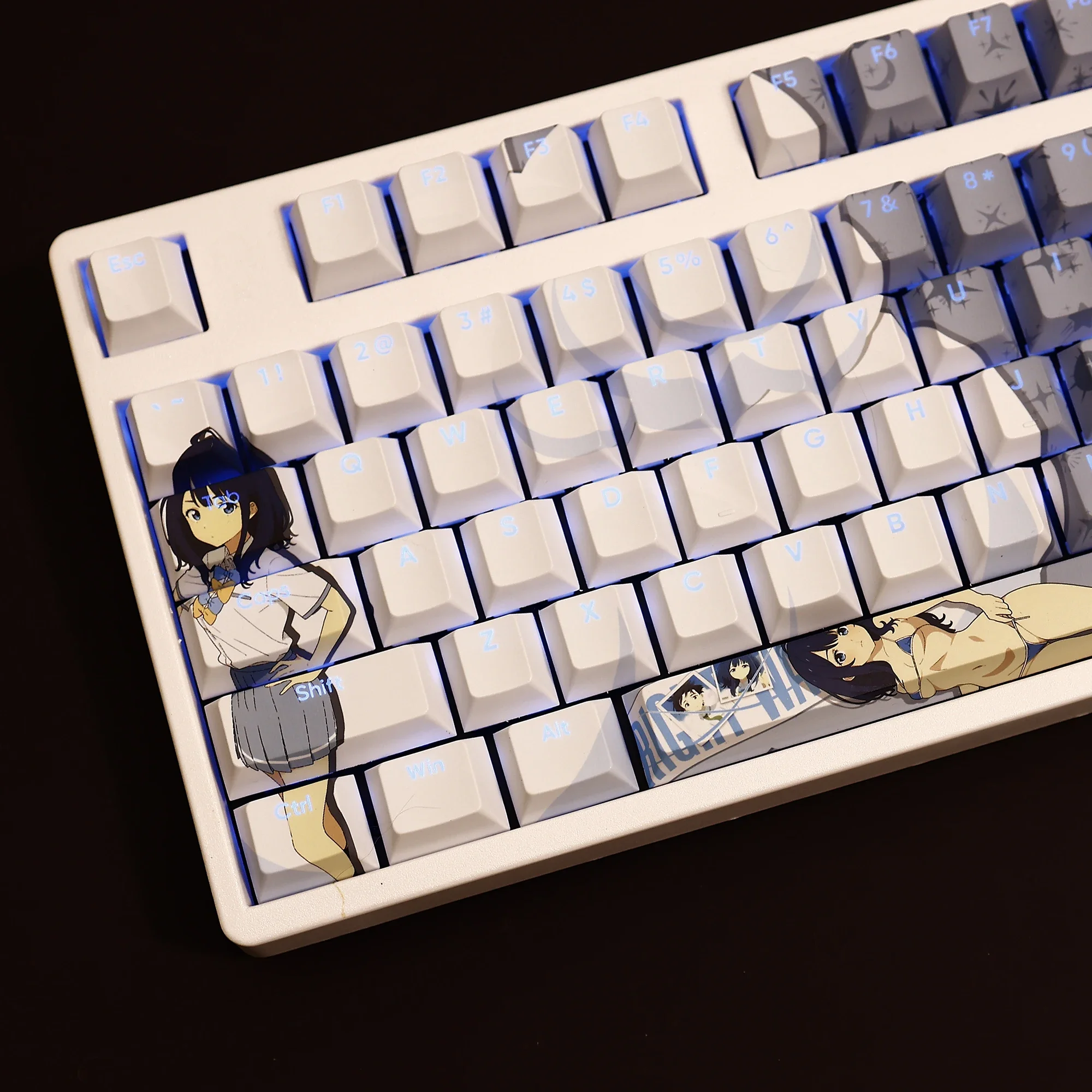 

108 Keys/Set Yanami Anna Too Many Losing Heroines PBT Keycaps Anime Key caps Cherry Height for DIY Custom Mechanical Keyboards