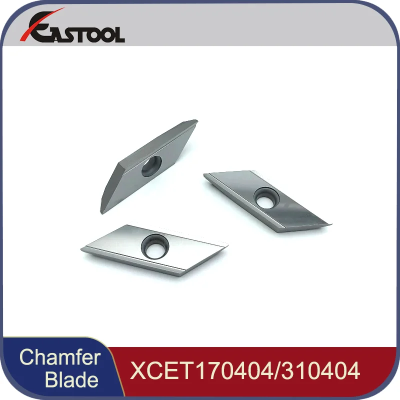 10pcs XCET170404 Long Edge Chamfer Blade for ECC17005R Long Edge Chamfer Holder XCET310404 Stainless Steel, Steel, Aluminum