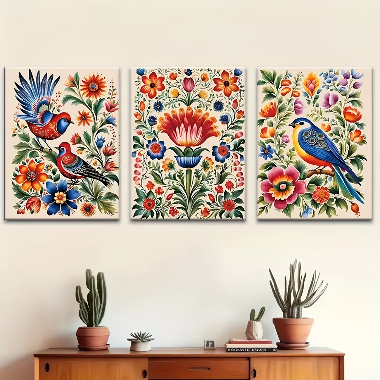 3Pcs DIY Full Square Round Diamond Paintings Colorful Flowers Bird Landscape Cross Stitch Kits Mosaic Diamond Embroider Sales