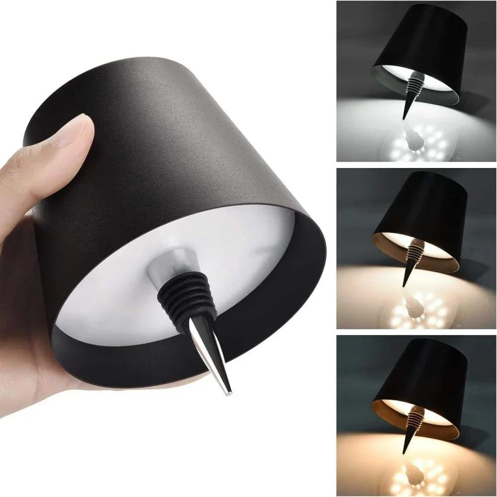 

USB Charge Bottle Table Lamp Touch Control of 3 Colors and Stepless Dimming Night Lamp Suitable for Bar Wine Bottles Desk Lights
