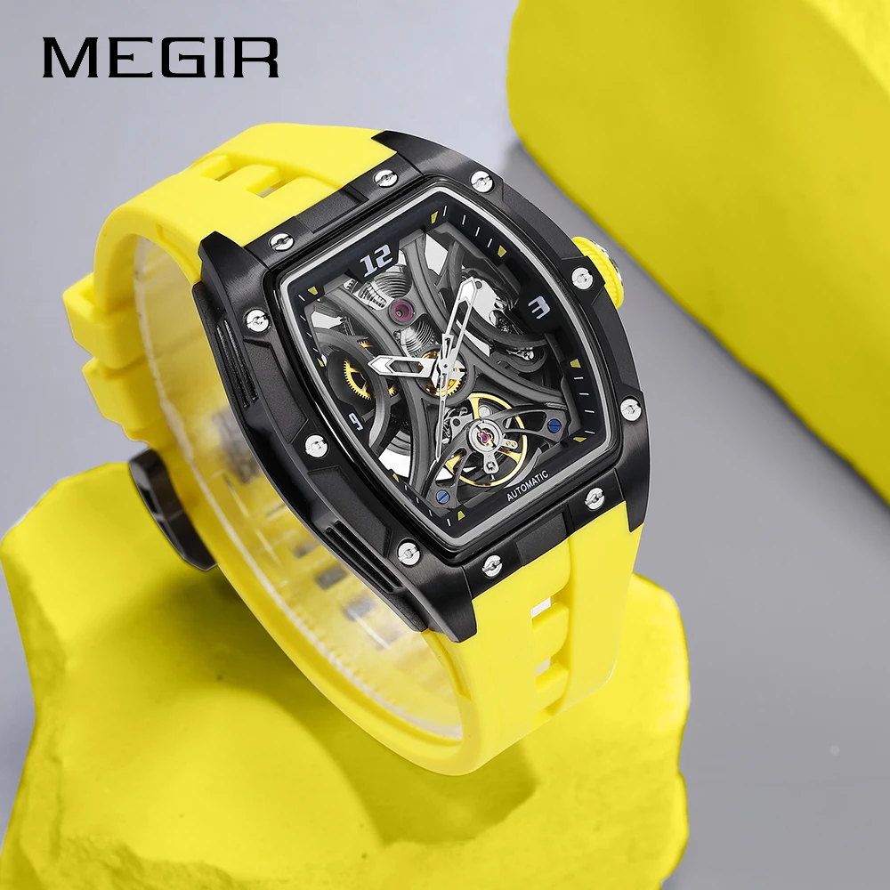 MEGIR 2026 New Men Automatic Mechanical Watches Men Luxury Brand Movemen Stainless Steel Waterproof Watch Relogio