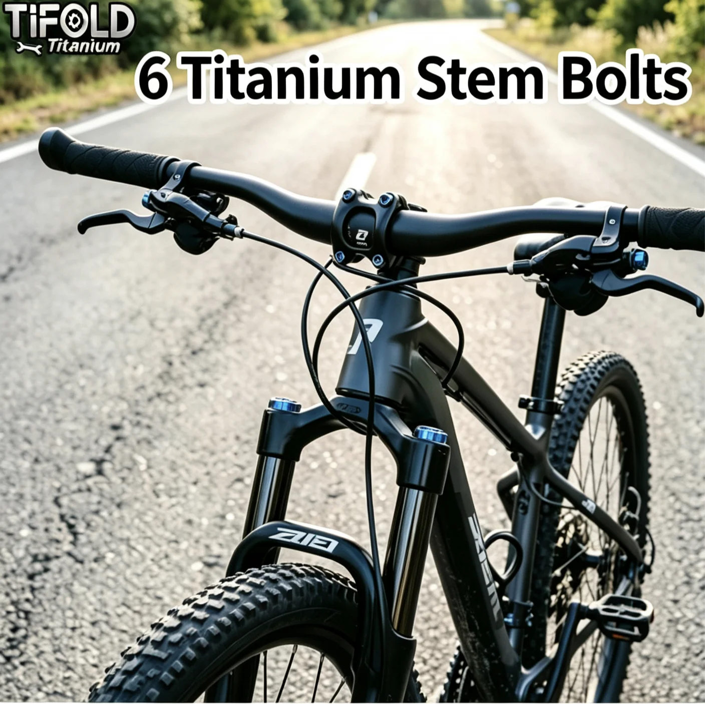 Titanium Alloy Stem Mounting Screws, 6 PCS, Ultralight & High‑Strength, Head Tube Fixing Screws for Road & Mountain Bikes