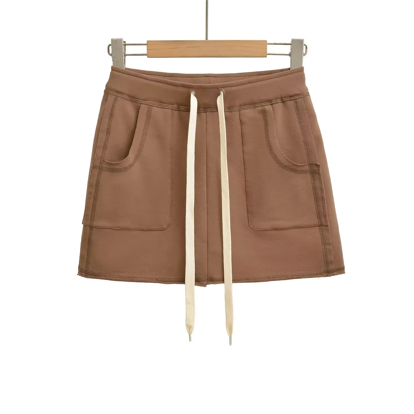 مثير عالية الخصر الأمريكية مخيط f تنورة المرأة ort Sle 2025 جديد الخريف سليم صالح الترا فورت تنورة لباس غير رسمي #3