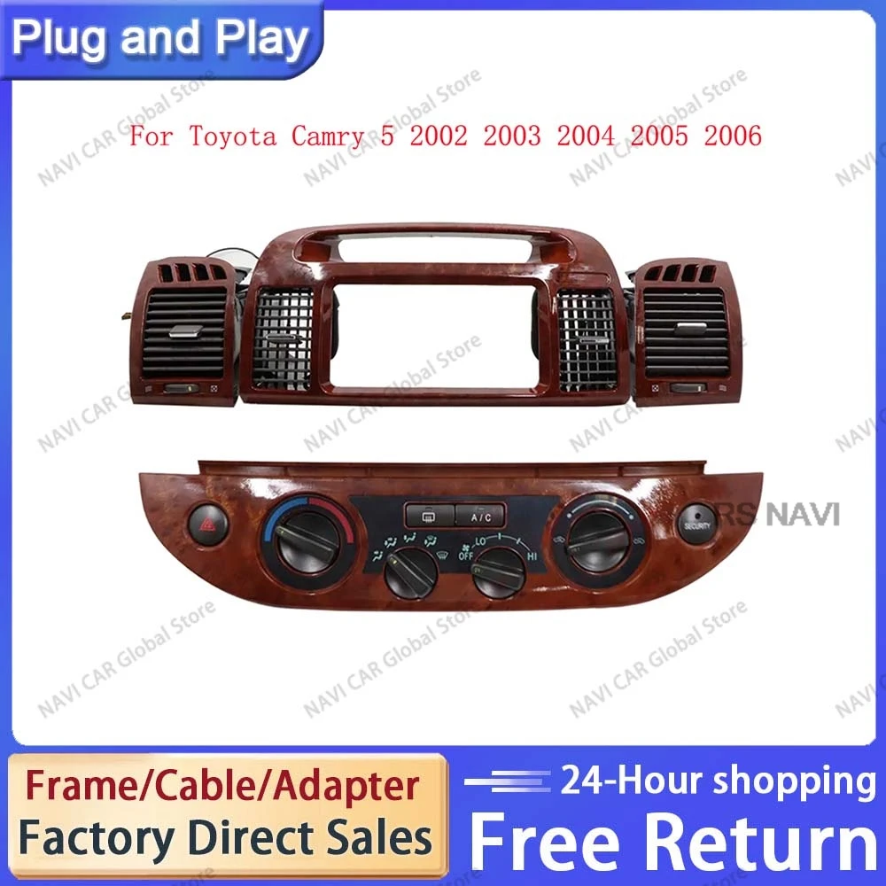 

Приборная панель NAVI с вентиляционным отверстием для Toyota Camry 5, 2002, 2003, 2004, 2005, 2006, автомобильная стереопанель, аксессуары для интерьера