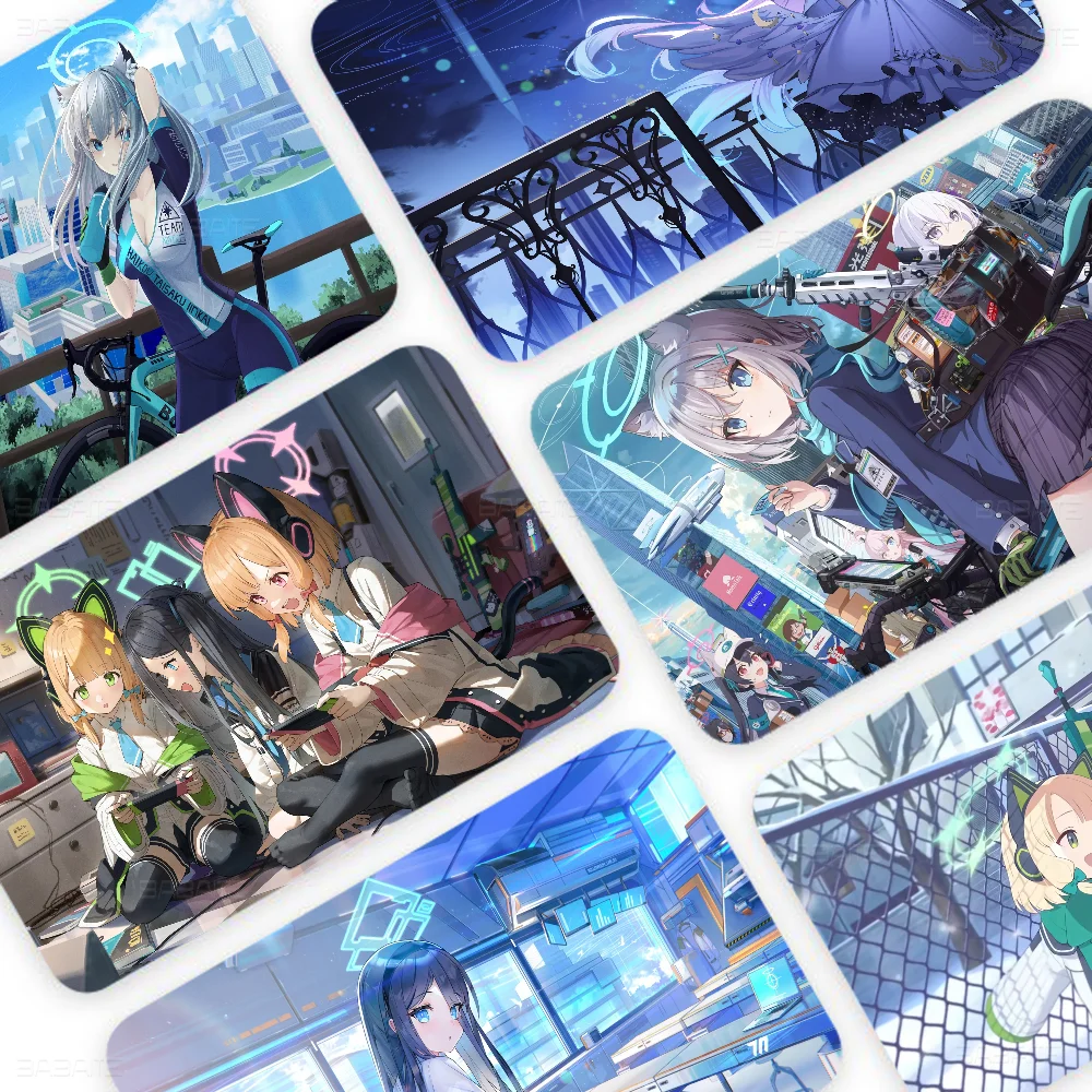 B-Blue A-Archive Anime Spend Or Save Funny Shell On Off Ultra Thin No Fade Sticker Skin Cover Film For Debit Credit Card