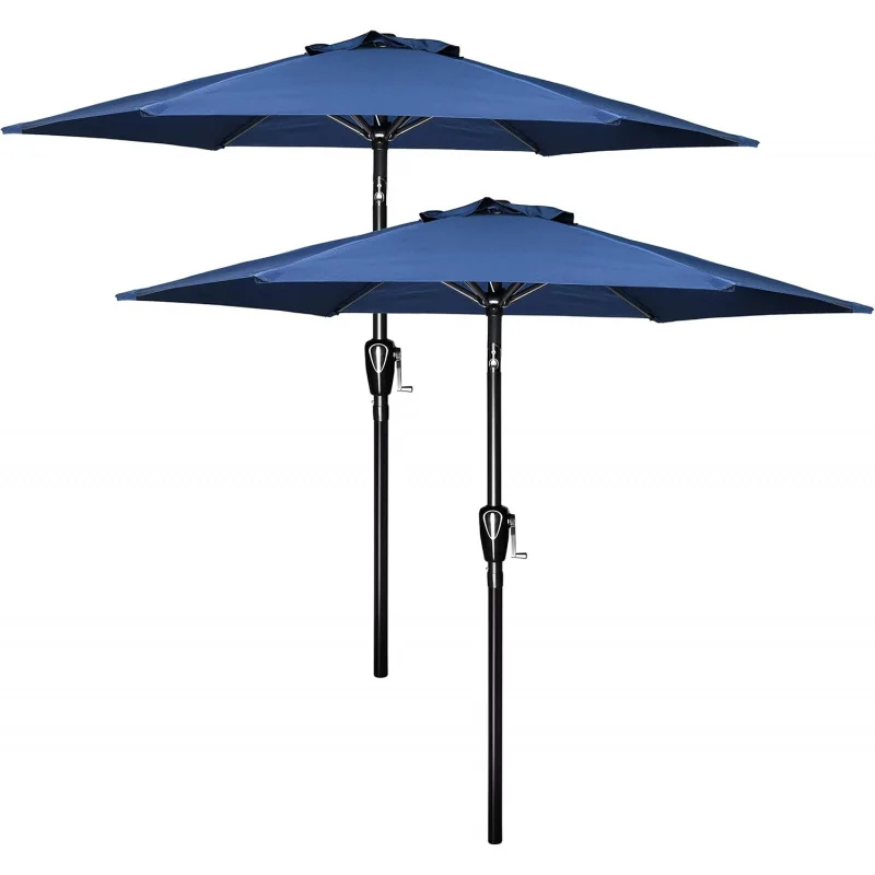 

9ft 2Pack9 'Patio Umbrella Outdoor Table Market Yard Umbrella with Push Button Tilt/Crank