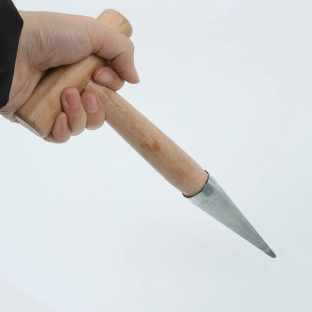 Hand Dibber Stainless Steel Seed Planter Tool With Wood Handle Hole Digger for Transplanting Plants Planting Bulb Digging