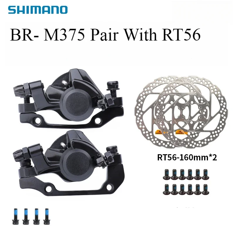 

Механические суппорты дискового тормоза Shimano BR-M375 для Acera Alivio Deore, смоляные колодки M375, суппорт G3 RT10 RT30 RT26, роторы 160 мм