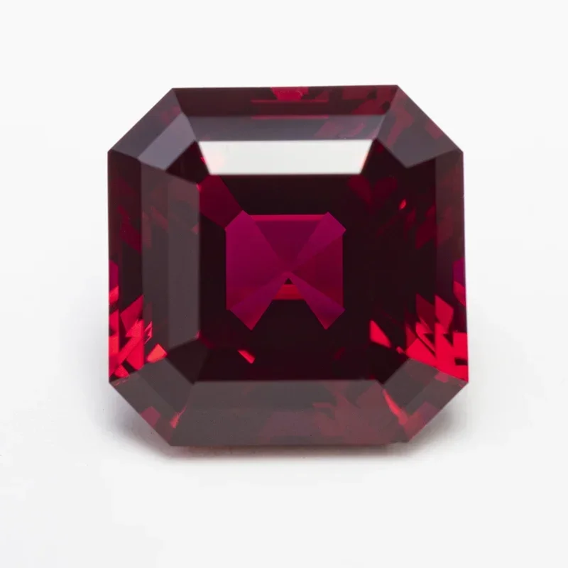 

Lab Grown Ruby Square Asscher Cut Pigeon Blood Red VVS1 Gemstone Charms DIYJewelry Making Materials selectable AGL Certificate