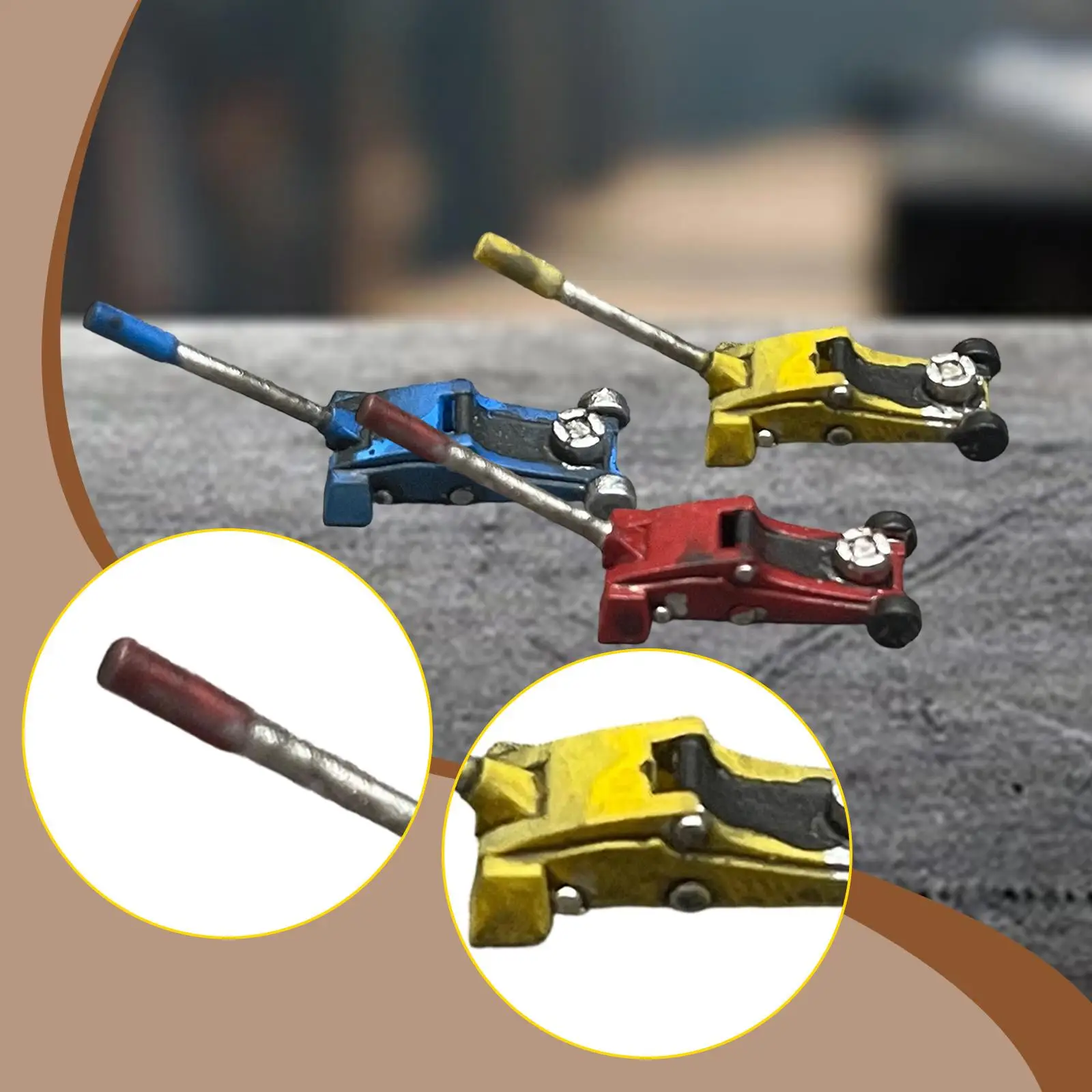 แม่แรงรถยนต์ขนาด 1:64 แบบจำลองขนาดเล็ก ฉากซ่อมรถ DIY อุปกรณ์ประกอบฉากถ่ายภาพ สำหรับนักสะสม ของตกแต่งบ้านตุ๊กตา