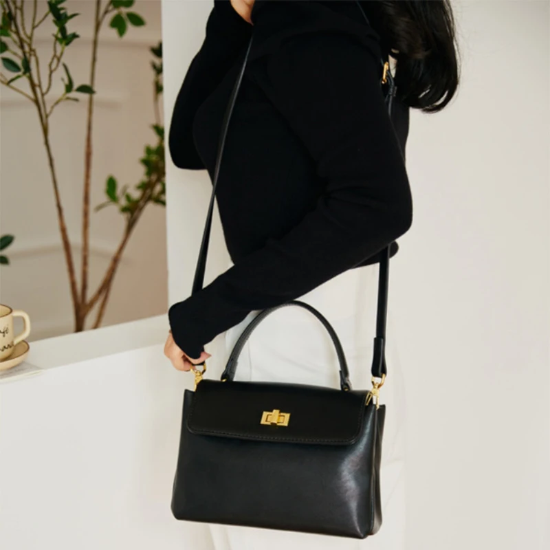 

Роскошная женская сумка из натуральной кожи, брендовая высококачественная матовая замшевая сумка через плечо, ретро пригородная сумка-мессенджер с клапаном и замком