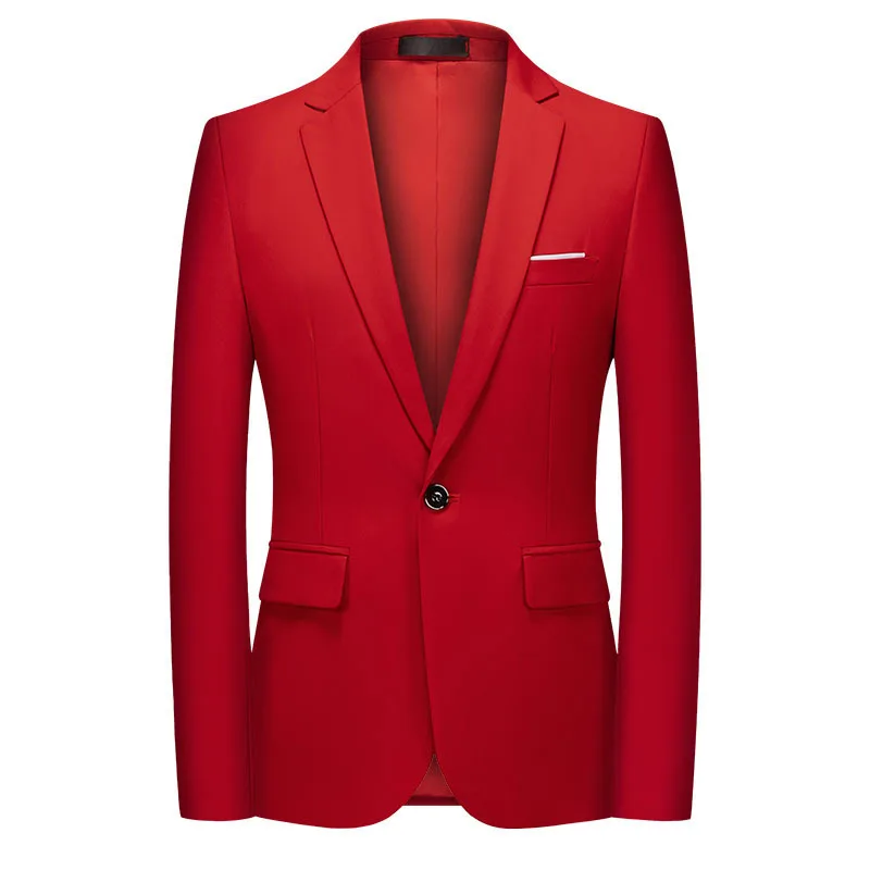 L001-Chaqueta de traje informal de negocios para hombre, traje de un botón, color sólido, Otoño, nuevo