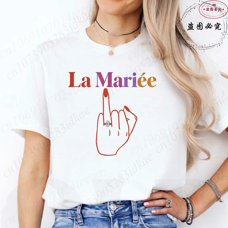 French Girls Single Farewell Women Tees: Future Bride Team Bride Tops, Female Clothing for Bachelorette EVJF Party T-shirts D002