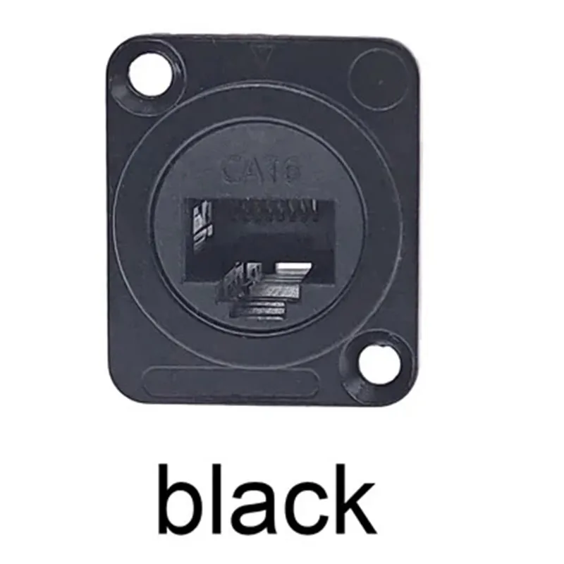 D Type RJ45 Connector CAT6 Female to Female Metal RJ45 Socket Panel Mounting Black Silvery image 3