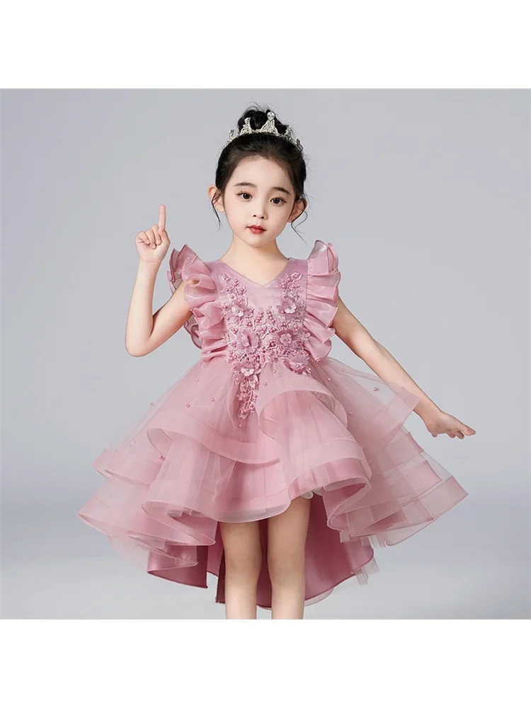 2025 Hot style Summer Sequin Lace Tuxedo Wedding Dress  Sleeveless fluffy Mesh gauze Christmas, birthday party dress