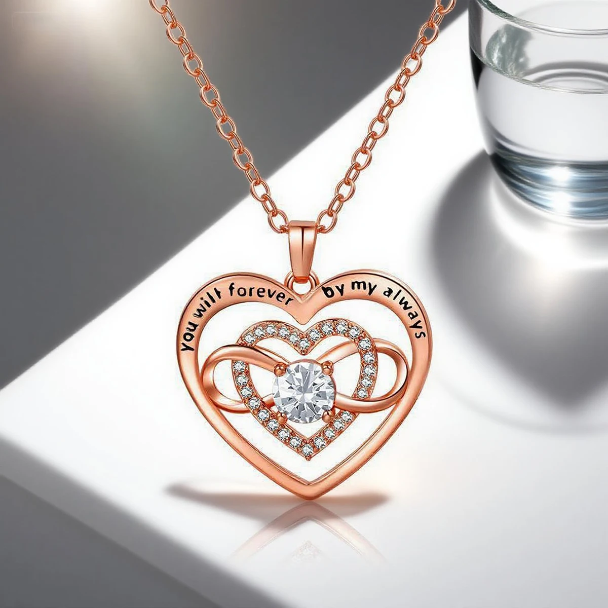 Mobius Eternal Necklace Colorful Lucky Zircon Heart Pendant 2026 Girlfriend Wife Mother Christmas Valentine Mother's Day Gifts