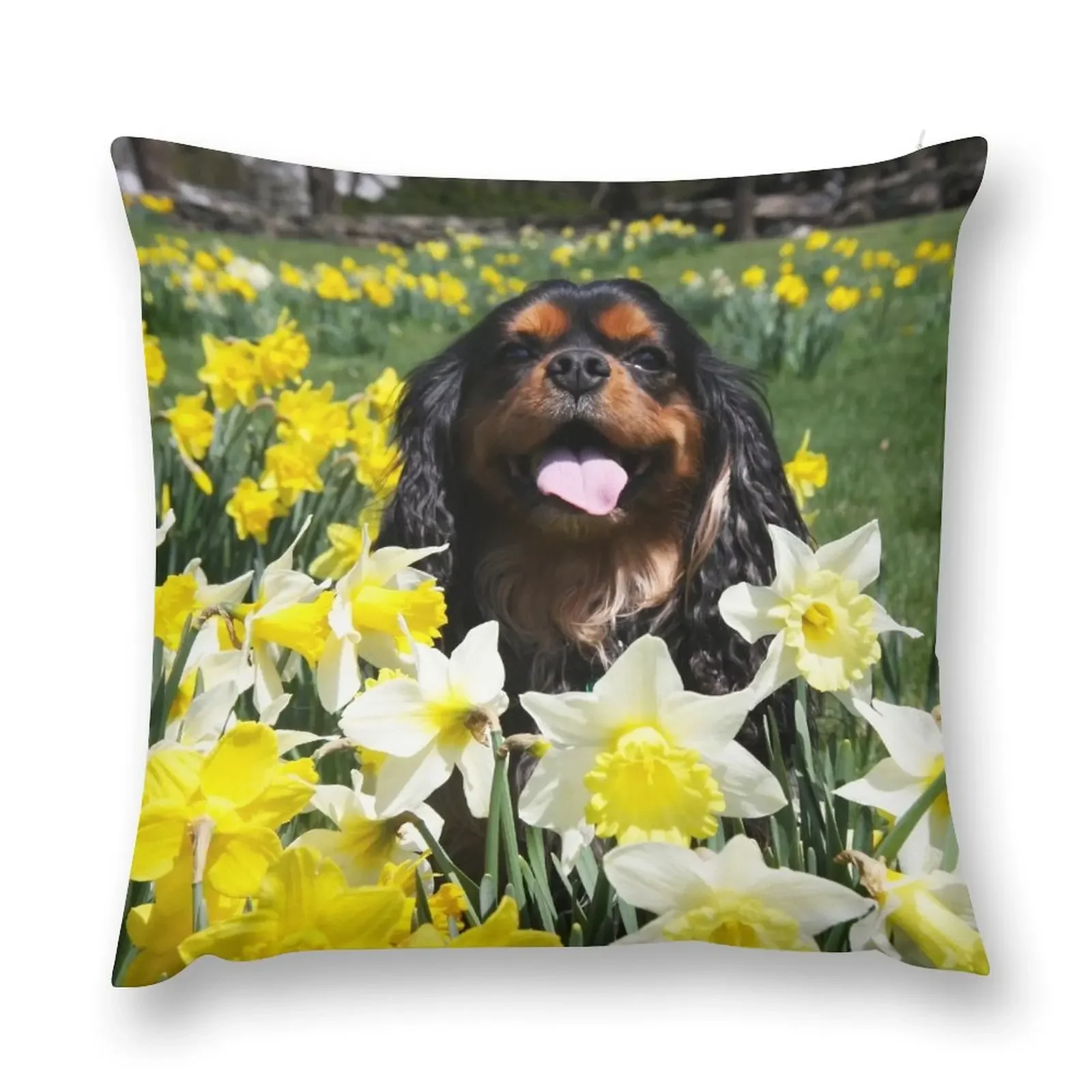 Maximus Among The Daffodils Throw Pillow pillow cover christmas Decorative Cushions For Living Room Pillow Decor